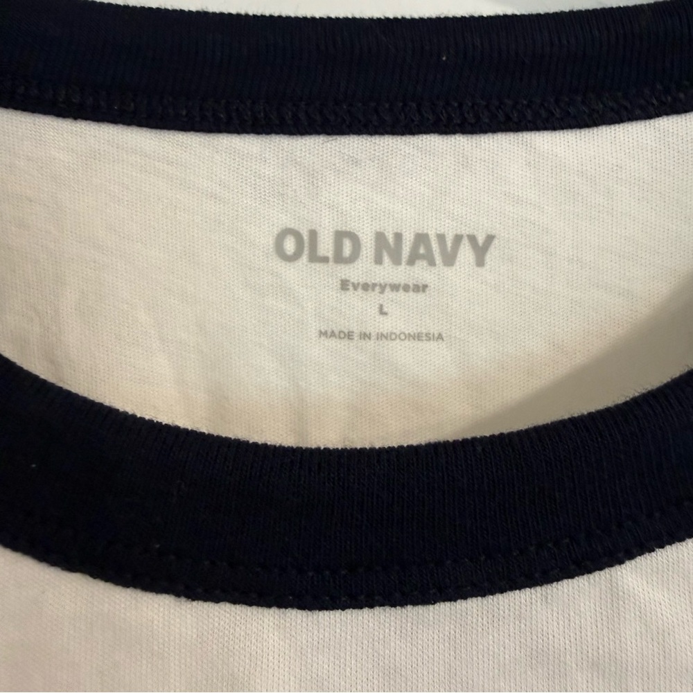 Old Navy Two-Tone Raglan Long-Sleeve Tee - White and Blue - Picture 2 of 2